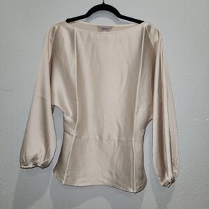 H and M modest beige satin like top
